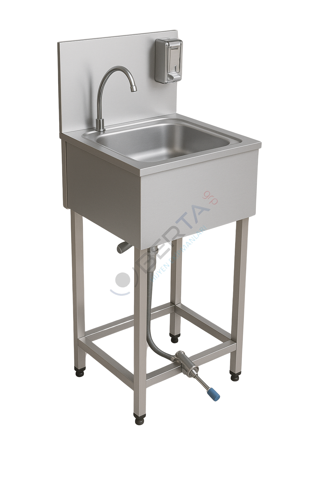 Profil Ayaklı El Yıkama Evyesi Ayak Kumandalı Musluklu