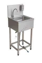 Profil Ayaklı El Yıkama Evyesi Ayak Kumandalı Musluklu