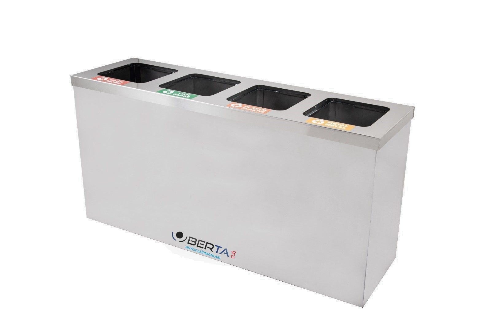 Geri Dönüşüm Sıfır Atık Kovası Kare Kapak 4'lü