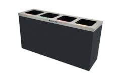 Siyah Sıfır Atık Kovası Kare Kapak 4'lü