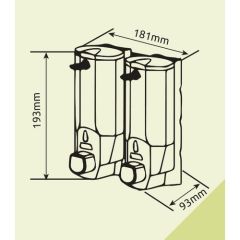 Sıvı Sabunluk ve Şampuanluk Dispenseri Beyaz 380ml İkili