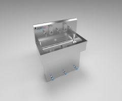 Üç Kişilik Ayaktan Pedallı El Yıkama Evyesi