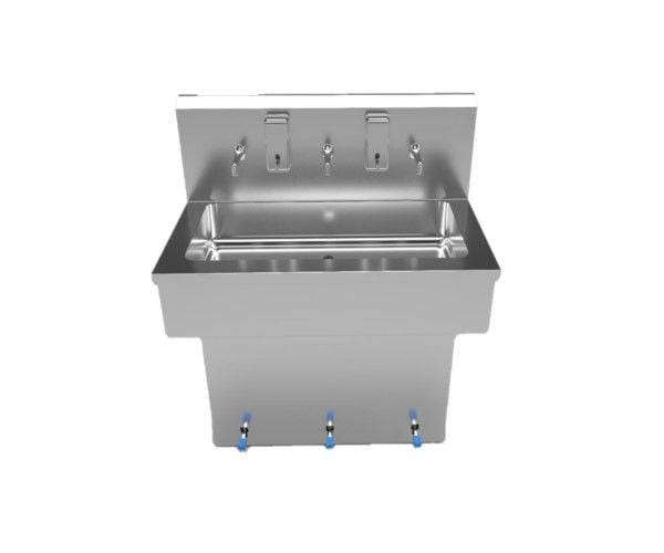 Üç Kişilik Ayaktan Pedallı El Yıkama Evyesi