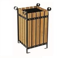 Ahşap Kare Bahçe Çöp Kovası