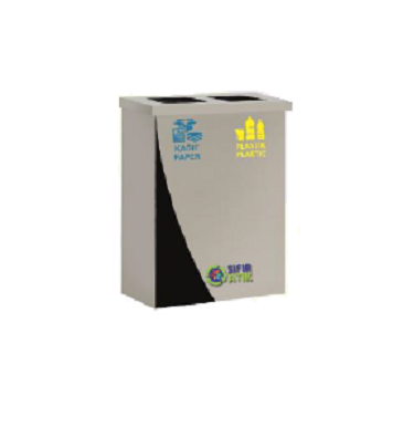 Paslanmaz Geri Dönüşüm Çöp Kovası 2'li