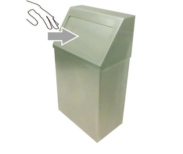 Yaylı Çatı Kapaklı Paslanmaz Çöp Kovası 25lt Hacimli