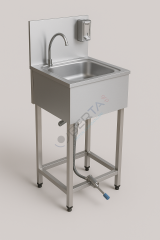 Profil Ayaklı El Yıkama Evyesi Ayak Kumandalı Musluklu