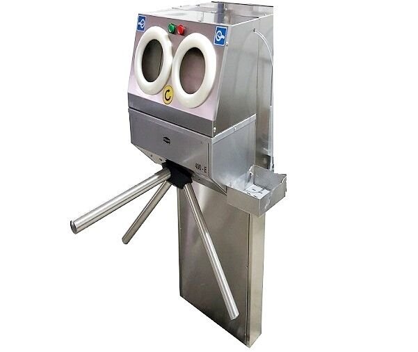 İki El Hazneli Turnikeli Dezenfektan Verici Hijyen Bariyeri