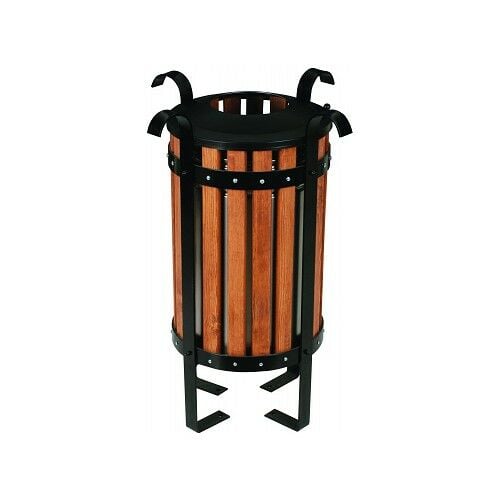 Lamalı Ahşap Kaplamalı Dış Mekan Çöp Kutusu Kovası Küllüğü