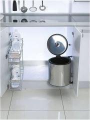 Dolap İçi Çöp Kovası 11Lt Krom