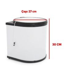 Dolap İçi Çöp Kovası 11Lt Krom