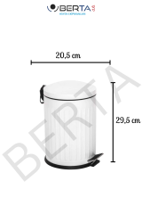 Vintage Beyaz Çöp Kovası Amortisörlü Kapak Çizgili Lüks Model 5lt