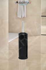 Vintage Banyo Seti Siyah Çöp Kovası 5lt Tuvalet Fırçası Lüks Model