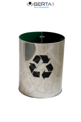 İki Bölmeli Geri Dönüşüm Kovası - 2 İç Hazne Tek Kova - Paslanmaz Çelik