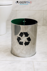 İki Bölmeli Geri Dönüşüm Kovası - 2 İç Hazne Tek Kova - Paslanmaz Çelik