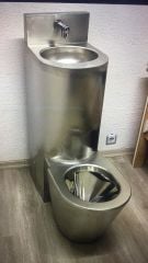 Çelik Klozet Lavabo Kombinasyonu