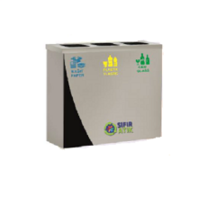 Paslanmaz Geri Dönüşüm Çöp Kovası 3'lü