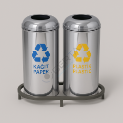 Paslanmaz Geri Dönüşüm Atık Kovası 2'li
