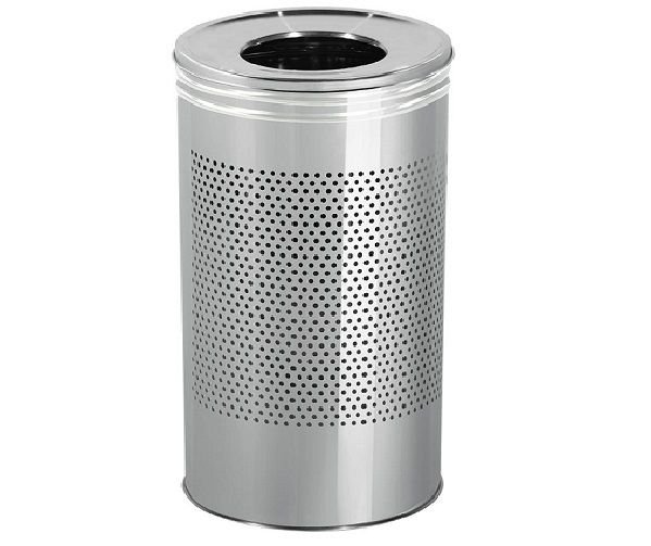 Paslanmaz Büyük Hacimli Kapaklı Çöp Kovası Delikli 42Lt-70Lt