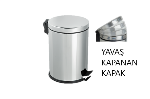 Pedallı Çöp Kovası Amortisörlü Yavaş Kapanan Boy Seçenekli
