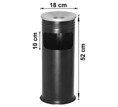 Siyah Küllüklü Çöp Kovası Ayaklı Küllük Kolon Küllük