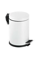 Beyaz Çöp Kovası Banyo Seti 4'lü Tuvalet Fırçası Sabunluk Diş Fırçalık