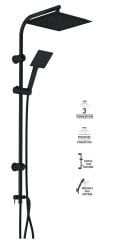 Robot Puma Black Duş Başlığı Sistemi Siyah