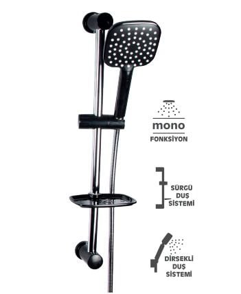 Sürgülü Sofia Black Duş Sistemi Mono Fonksiyon Siyah